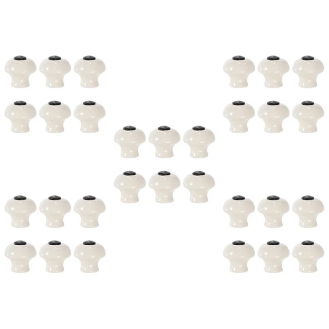 30 Pcs Interior Door Knobs Cabinet Ceramic Handle Round Vanity Tray Cabinet Door