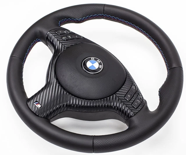 Volant plat avec airbag pour BMW E46 E39 M couvre volant Multif noir
