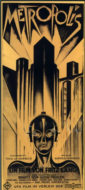 Art Deco Vintage Print Movie Poster Metropolis old film painting Europe german