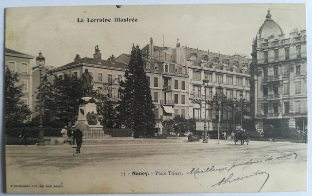 CPA NANCY (54) PLACE THIERS. LA LORRAINE ILLUSTRE. Voyager 1903