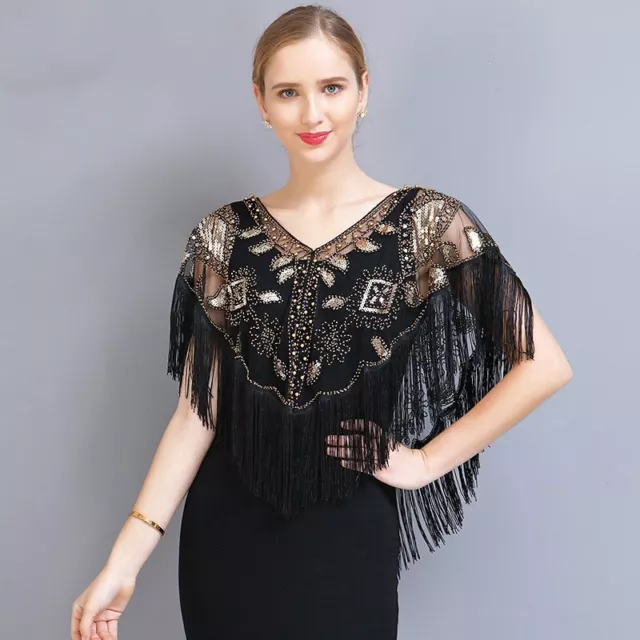 Donna Nappe Paillettes Wrap Bolero Capo Scialle Maglia Sposa Giacca Matrimonio Festa