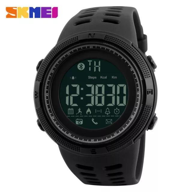 SKMEI Men Smart Watch Bluetooth Calorie Pedometer Sport LED Digital Wristwatches