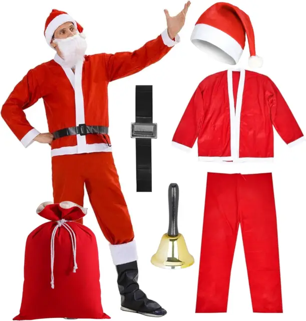Costume Da Babbo Natale 6 in 1 Uomo/Adulti