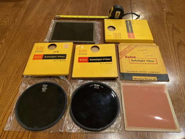 Lote de 3 filtros de luz de seguridad Kodak 5-1/2 1 5x7"" Wratten serie 10 OA CP20R