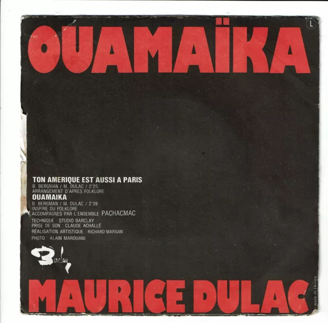 Marianne Mille & Maurice Dulac Vinilo 45 RPM 7" Ton America Est También A París 3