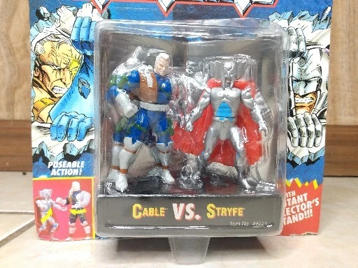 MARVEL X-MEN STEEL MUTANTS CABLE VS STRYFE FIGURES 1994 TOYBIZ New 2