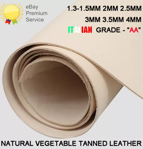 Cowhide Leather Sheets For Crafts / 2.0 mm Real Leather Fabric Whiskey  Brown