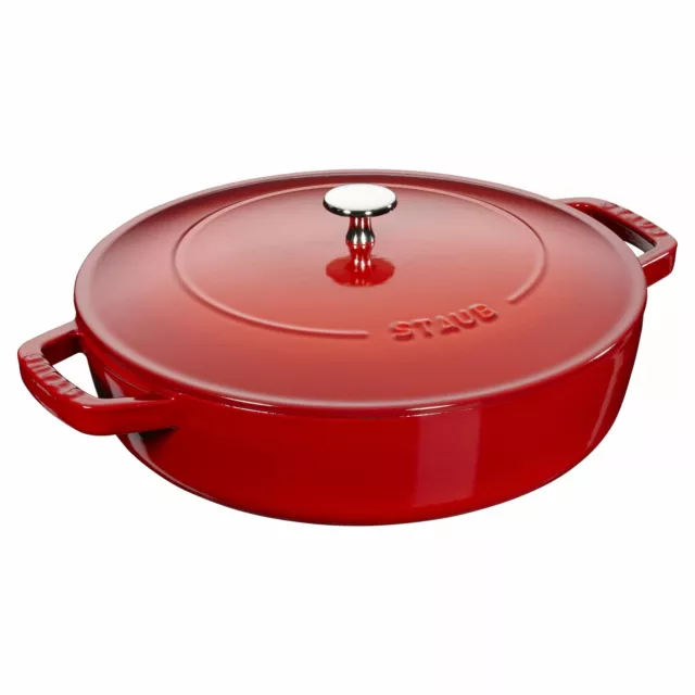 STAUB France Bräter Chistera  28 cm 3,7 Liter Gusseisen rund Kirschrot