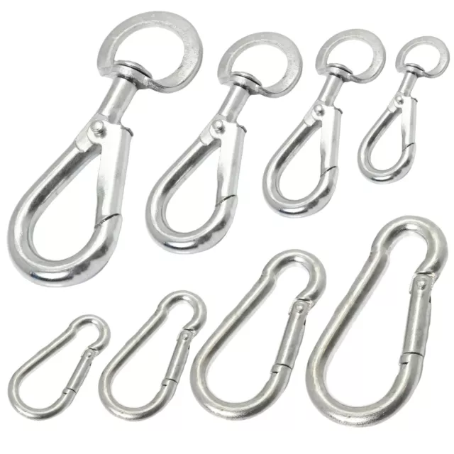 2X SWIVEL CARABINER CLIPS Lobster Snap Claw Hook Anti Twisting Clasp Hook  Ring £3.92 - PicClick UK