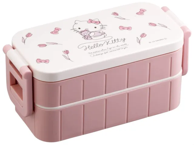 Skater Lunch Box Hello Kitty Line Design 600ml 2 Tiers for Women Made in Japan