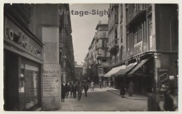 Palma De Mallorca - Baleares: Calle Colón / Street Scene (Vintage RPPC ~1950s)