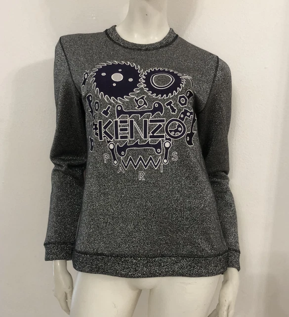 FELPA KENZO PARIS blu S Occhio bandiera americana logo EUR 58 46