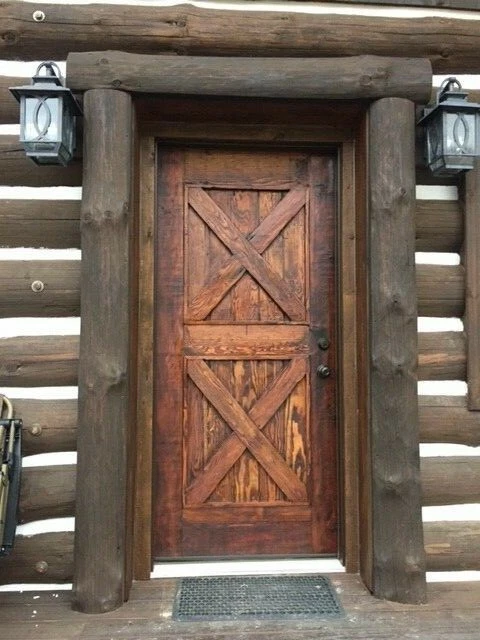 Rustic reclaimed lumber single pre hung barn solid wood door  37 X 81  DBL X
