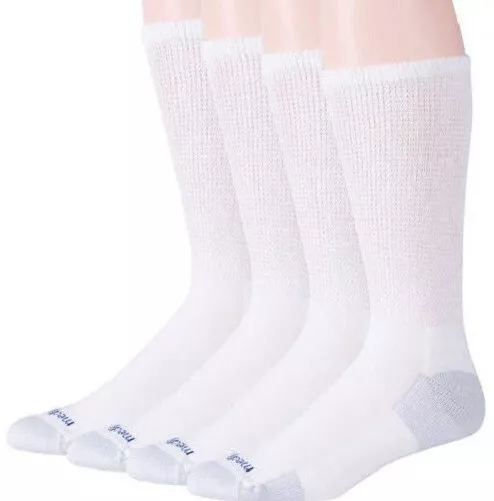 MediPeds Diabetic NanoGlide Crew Casual Socks, X-Large, 4 Pairs