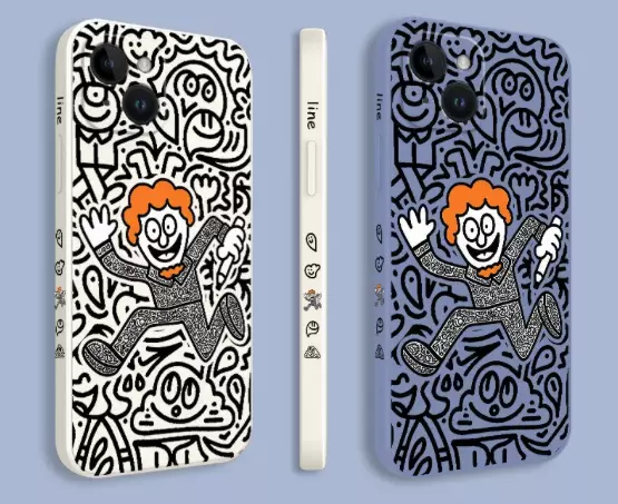 Graffiti Boy Line Art Soft Coque Cover Case For Iphone 15 Pro Max 14 13 12 11