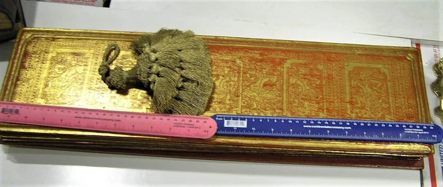 RULES OF CONDUCT FOR BUDDHIST MONKS 19thc. GOLD LACQUER KAMMAVACA SUTRA BOOK 24"