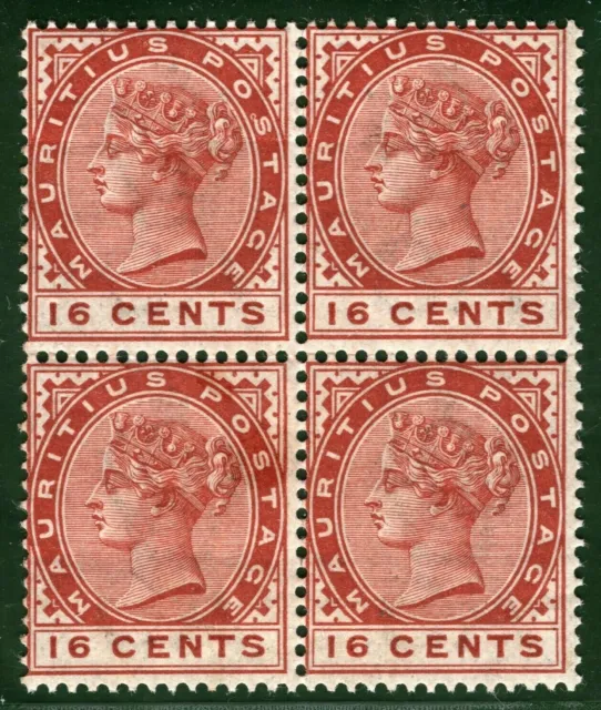 MAURITIUS QV Stamps SG.109 16c (1885) BLOCK OF FOUR Mint UMM* Cat £52+  LBLUE115