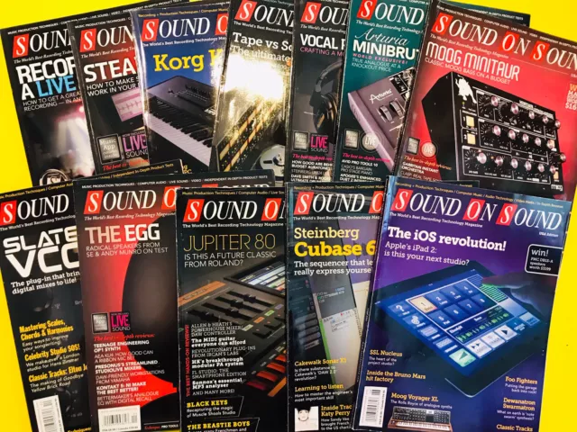 Sound On Sound 12 Magazine Lot Back Issues Out Of Print Music Recording 2011 ‘12