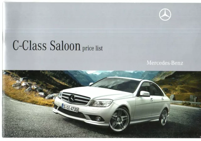 Mercedes-Benz C-Class Saloon Specifications 2008-09 UK Market Brochure