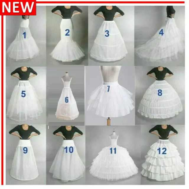 Wedding Petticoat Bridal Underskirt Crinoline Prom Fancy Dress Hoop Skirt Slip W