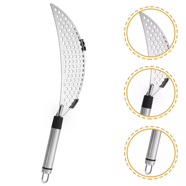 Stainless Steel Pot Strainer with Handle - Moon Shape