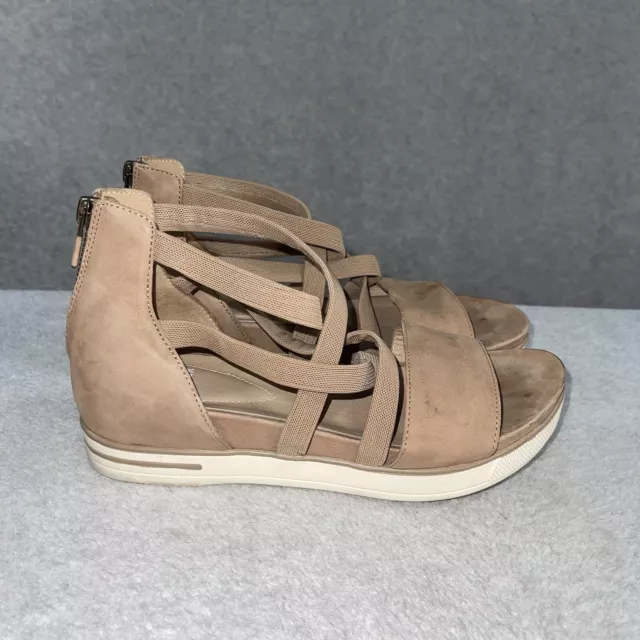 Eileen Fisher Womens Strappy Sandals Size 8 Tan Suede