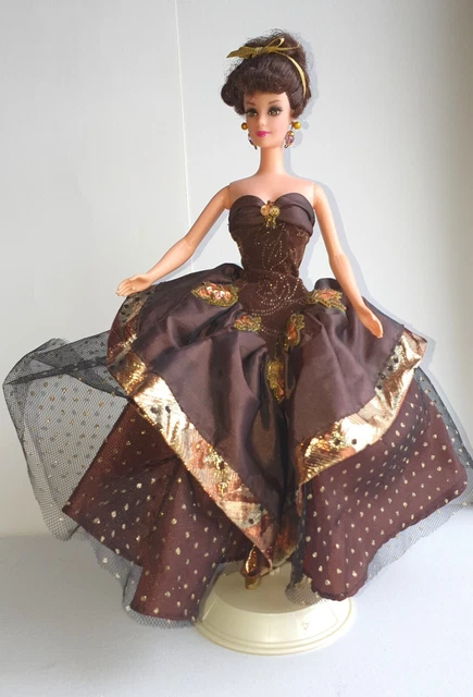 Poupée Barbie Vintage Des Années 80 - Cheveux Bruns, Yeux Bleus - Mattel - Occasion