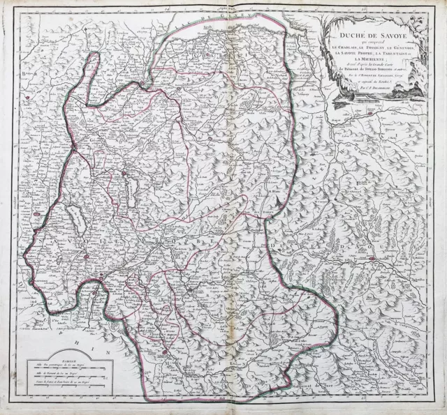 Savoia Savoie Savoyen Aosta Italy Italia Karte map carta Vaugondy 1750
