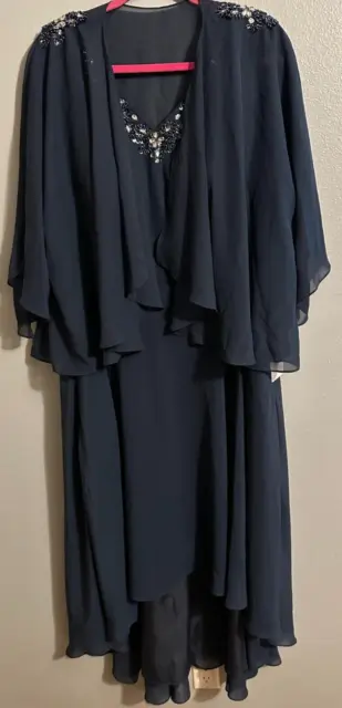 JJ's House Mother Of The Bride/Groom Dress Plus Size 18W w/ Chiffon Cover - NWT