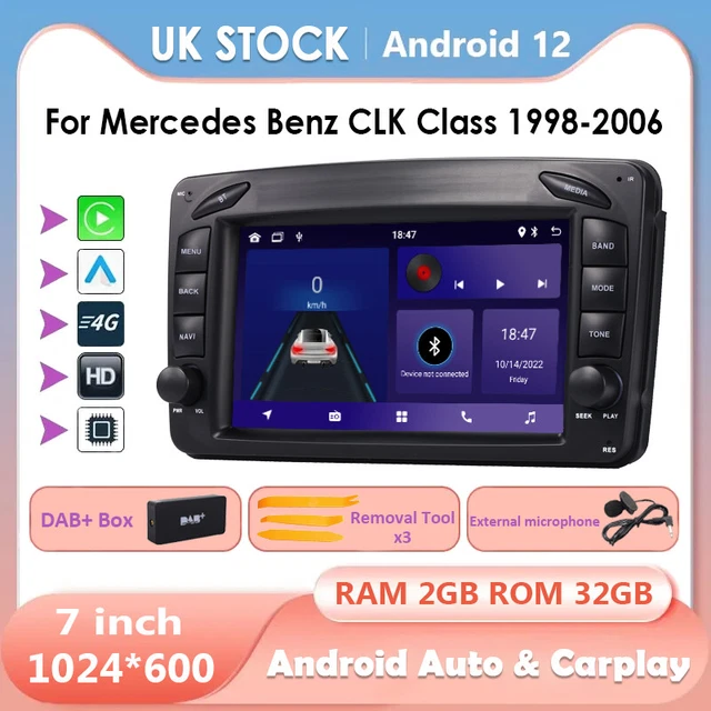FOR MERCEDES BENZ CLK Class W209 Android 12 Car Radio GPS CarPlay WIFI ...
