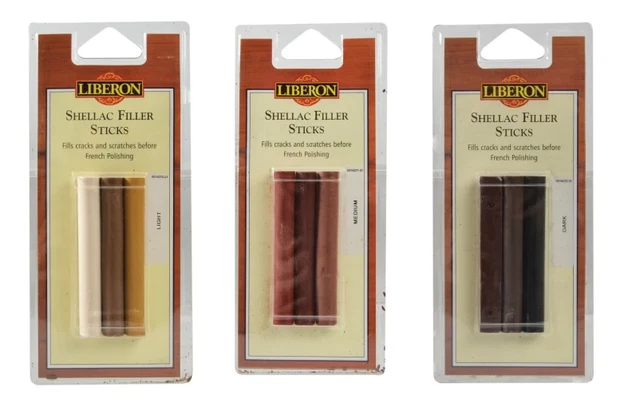 Libron Shellac Llenar Adhesivo Reparación Palos Para Agujeros Grieta - Pack De 3