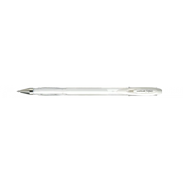 Stylo encre gel blanc pointe moyenne 0,7mm UniBall Signo