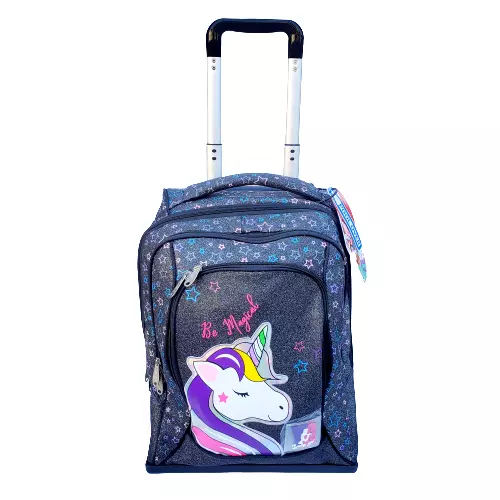 SCUOLA UNICORNO BIMBA zaino trolley 3 zip pieno glitter nero girabrilla  glamour EUR 89,00 - PicClick IT