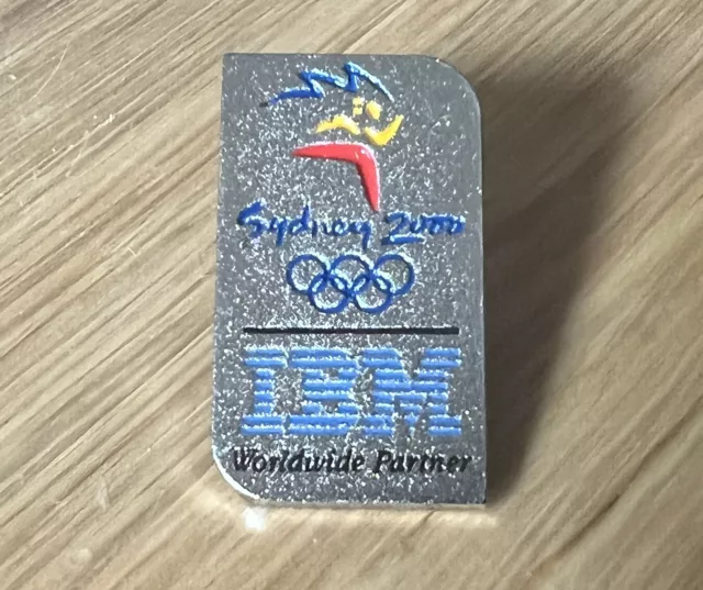 Rare Olympics pin badge Sydney 2000 Australia IBM Sponsor Computers Logo New