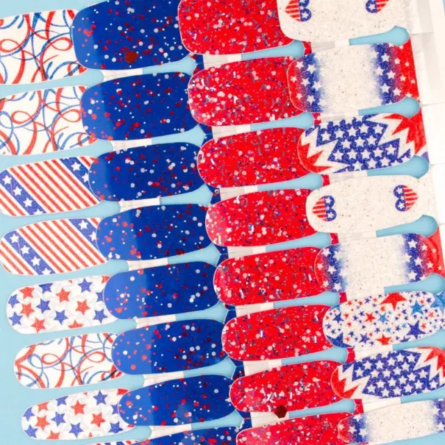 ✨ COLOR STREET Polish Strips Patriotic 4th July USA flag red white blue America 3