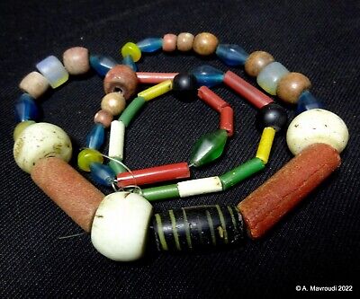 A Long Tribal African Strand of Antique  Glass Trade Beads