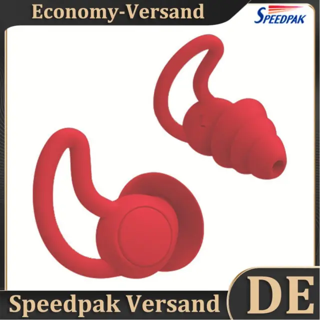 Tappi per orecchie in silicone isolamento acustico tappi per dormire antirumore (rosso)