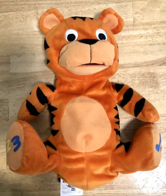 Baby Einstein Plush Talking Tiger Hand Puppet Toy Works 12” Uses 2