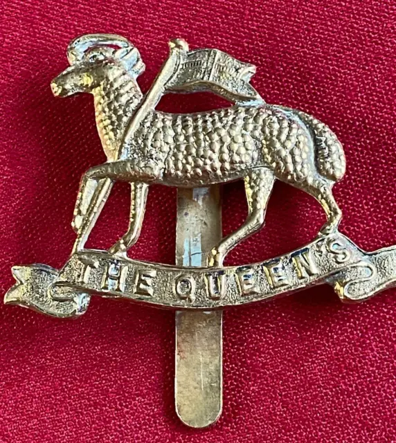 Genuine WW1 The Queens Royal West Surrey Regiment British Military Cap Badge