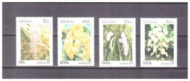 Laos  N°  1233 / 1236   . Serie   Orchidees     Neuve    ( *)  . Superbe .