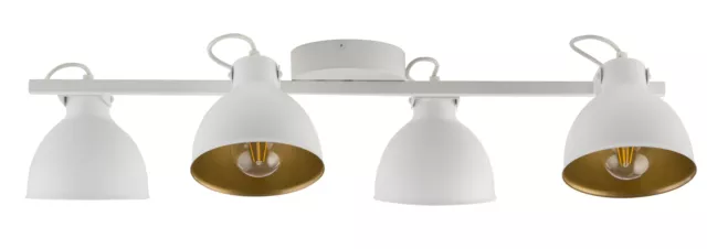 Industria Lámpara Cocina Ajustable Oro Blanco 4-flammig Decorativo Techo