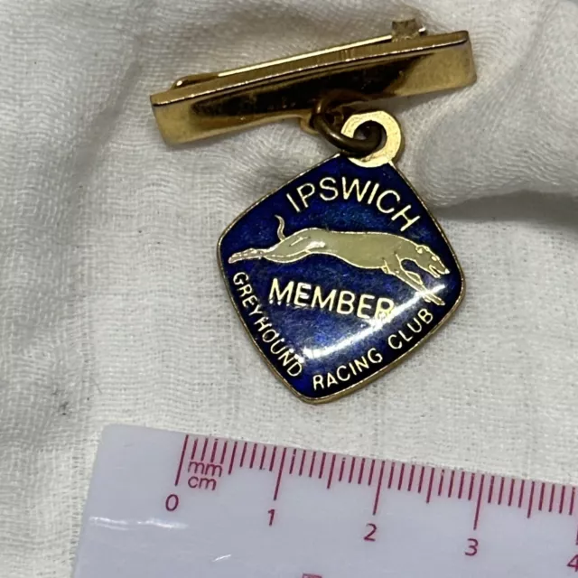 vintage enamel Ipswich Greyhound racing club member badge