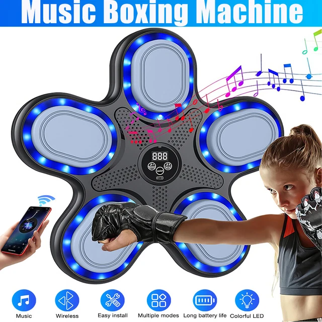 Macchina Da Boxe Interattiva Per Bambini Con Luci LED E Musica Bluetooth - Set Con Guantoni E Ricarica USB