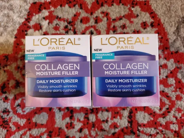 2x L'Oreal Collagen Moisture Filler Daily Moisturizer 1.7oz. New.  Free Shipping