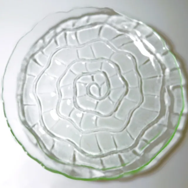 Phoenix Consolidated Green Catalonian Depression Glass 12.5 Cupped Platter Swirl