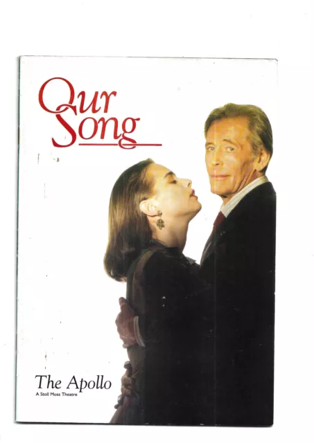 Theatre Programme 1992. "Our Song" (Waterhouse) At the Apollo.