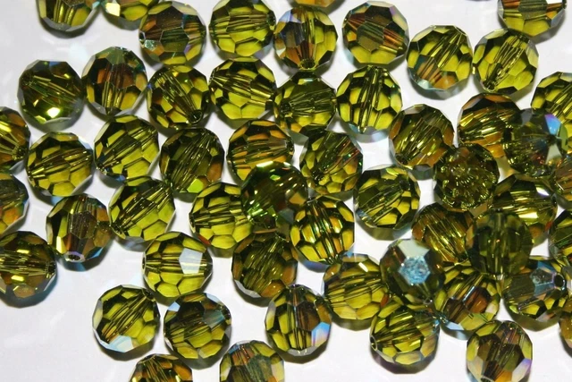 Pour 20 Cristaux Swarovski Elements Original 8mm 8 MM Round Perle Olivine