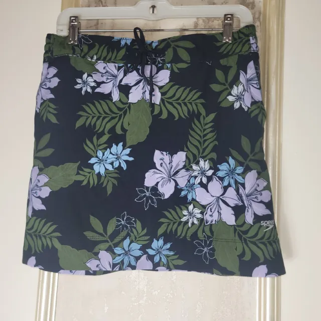 Speedo Swim Skirt/Skort Size Small Womens Black Floral S