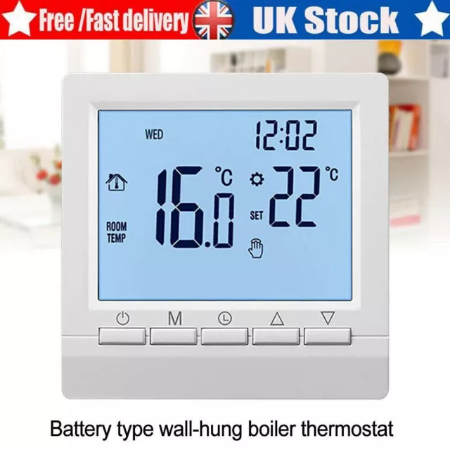 Digital Gas Boiler Thermostat 3A Weekly Programmable Room Temperature Controller