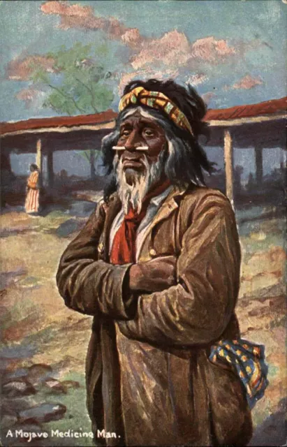 North American Indians Mojave Medicine Man c1910 Vintage Postcard